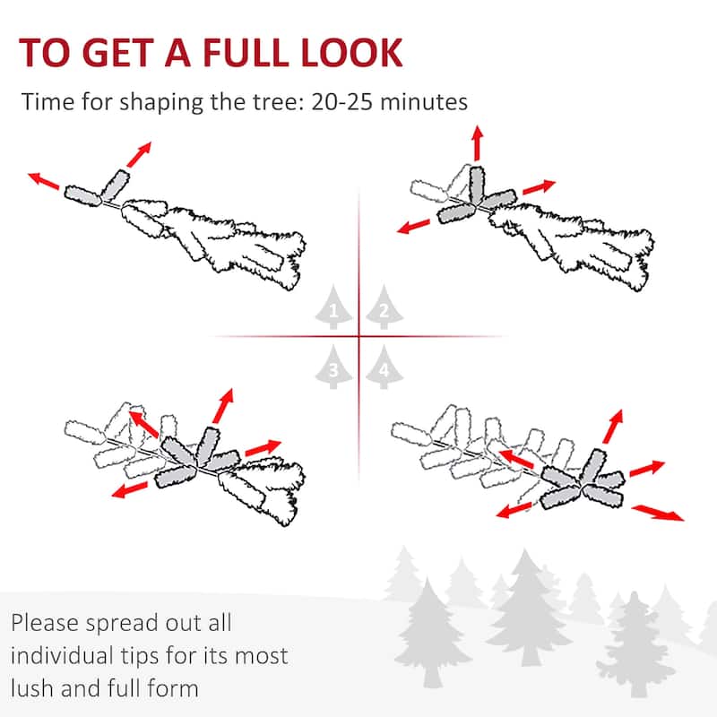 HOMCOM Unlit Pencil Fir Tree - Realistic Branches, Steel Base, Pink & White