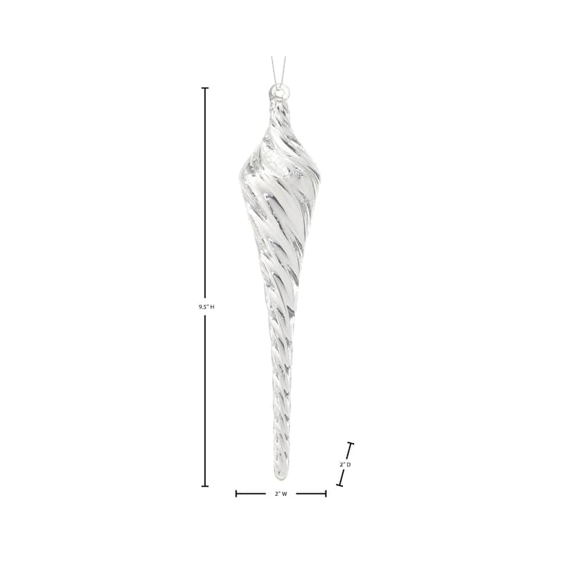 9.5" Glass Twisted Finial Ornament Set of 3