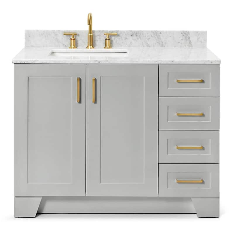Ariel Q043SLCW2RVO Taylor 43" Free Standing Single Rectangular Basin - Grey - Ash Finish