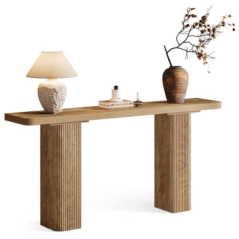 Farmhouse Long Entryway Table, 63-Inch Console Table Behind Couch
