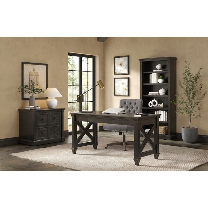 Traditional Wood Lateral File, Storage File Drawer, Office File Drawer, Fully Assembled Dark Brown