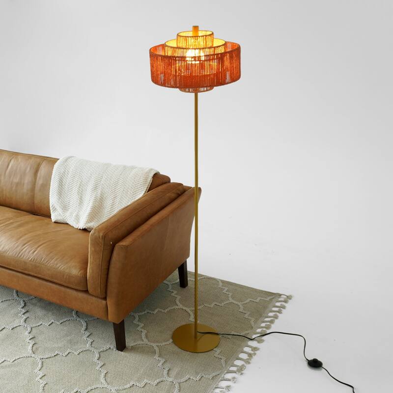 Modern Tripod Floor Lamp, Stable Standing Light with Fabric Shade for Living Room, Bedroom & Lounge Decor