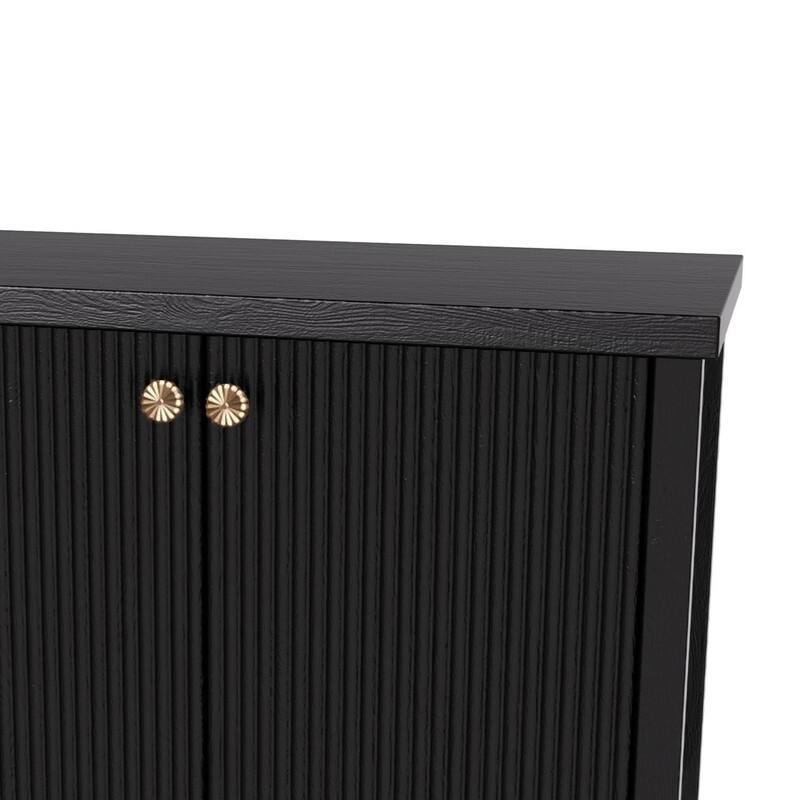 Farmhouse 59" Fluted Console Table with Storage, Entryway Table Hallway Cabinet for Living Room