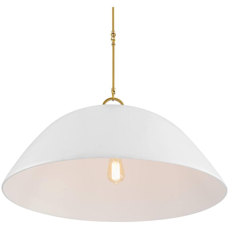 Savoy House 7-2918-1 Alta 30" Wide Pendant - White Bisque / Brass