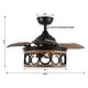 preview thumbnail 5 of 11, 36" Industrial Retractable 3-blade Ceiling Fan Chandelier with Wall Switch