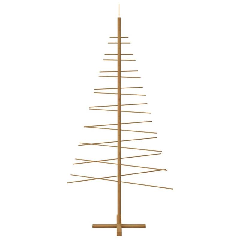 vidaXL Wooden Christmas Tree with Stand Brown bamboo