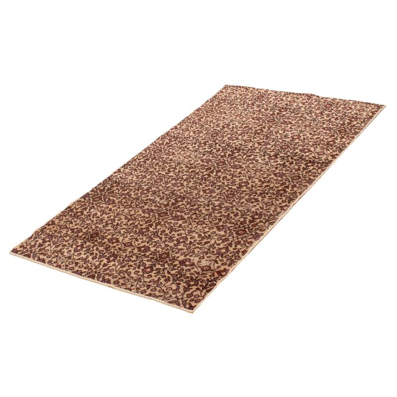 ECARPETGALLERY Hand-knotted Melis Vintage Cream Wool Rug - 3'9 x 6'9