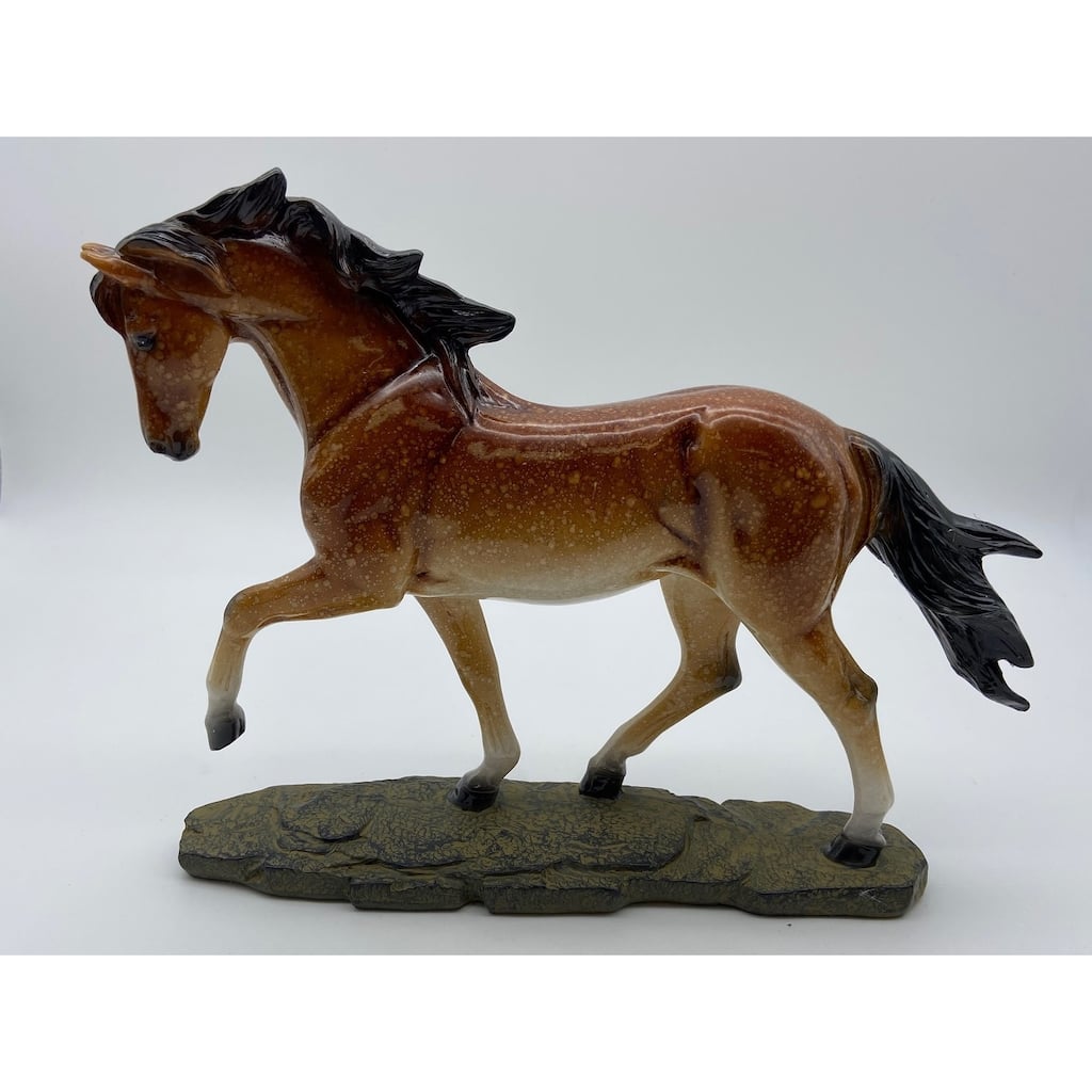 Glazed 9" Glazed Horse in Motion Figurine