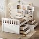 preview thumbnail 8 of 13, Twin Size Captain Platform Bed Frame w/Bookcase Headboard & 4 Drawers White - Twin
