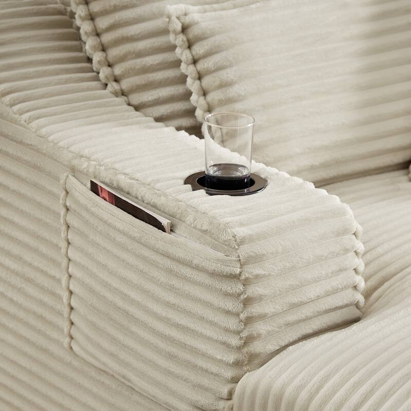 Rossetta 47'' Modern Comfortable Unique Cushion Design Cushioned Compression Corduroy Sofa with Spacious Depth