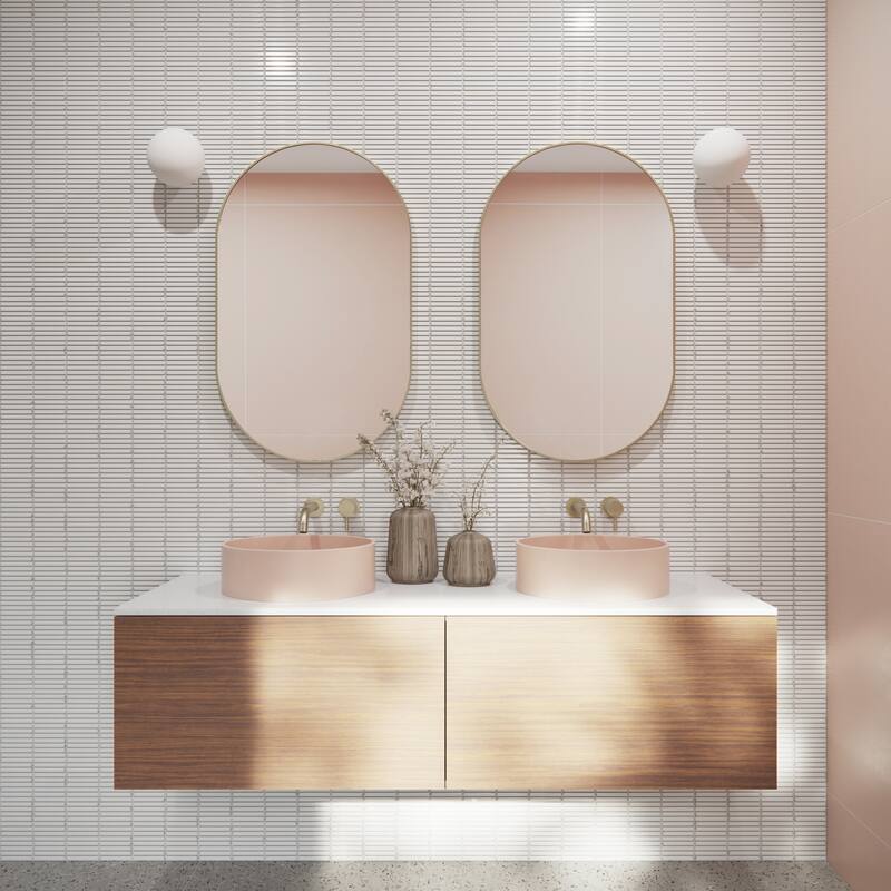 Glass Warehouse SF-PL-22X36 Inara 22" W x 36" H Contemporary Oval