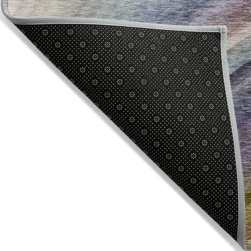 Machine Washable Indoor/ Outdoor Chantille Abstract Wave Rug