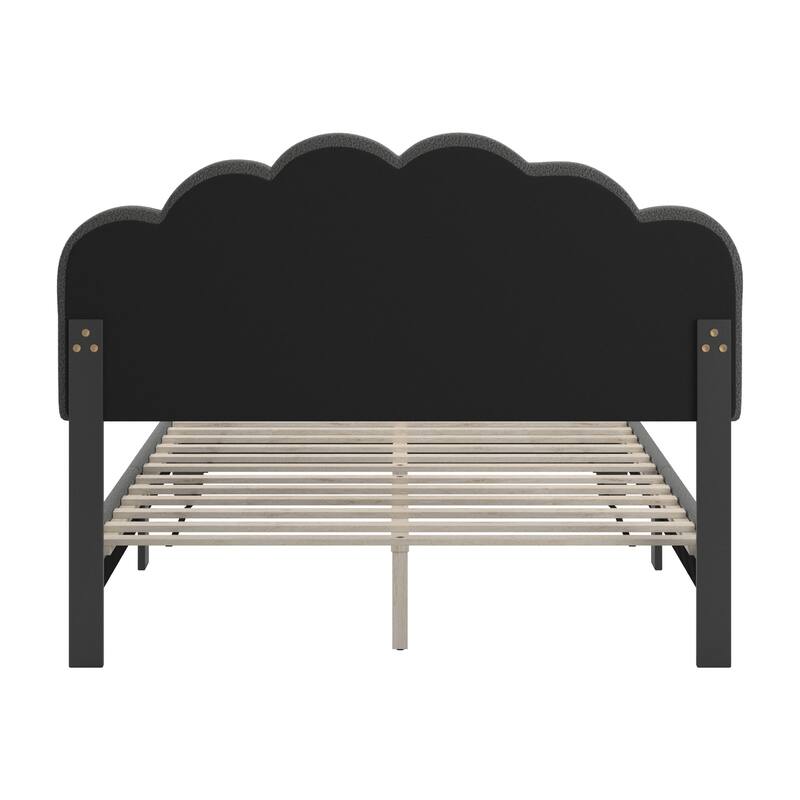 Wacissa LED Headboard Boucle Queen Platform Bed by iNSPIRE Q Modern