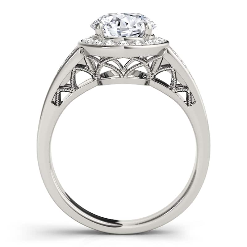 Auriya 14k White Gold Lab Grown Round Diamond Halo Engagement Ring 0.50 to 5.00 ct. tw. (F-G VS)