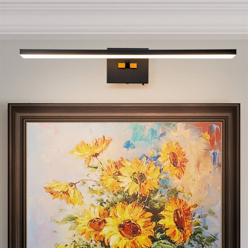 Modern Dimmable LED Wall Sconce Bathroom Vanity Light with 3-CCT Selectable Light - Black