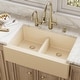 preview thumbnail 14 of 16, Karran Farmhouse Apron Front Quartz Double Bowl Kitchen Sink