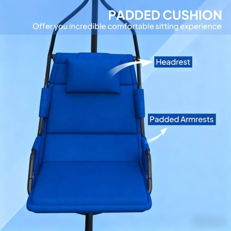 Steel Frame Hanging Swing Chair with Stand and Coating Cushion