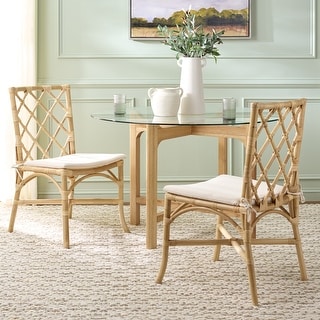 SAFAVIEH Haru Rattan Dining Chair Set of 2, Fully Assembled - 23"W x 19"D x 37"H