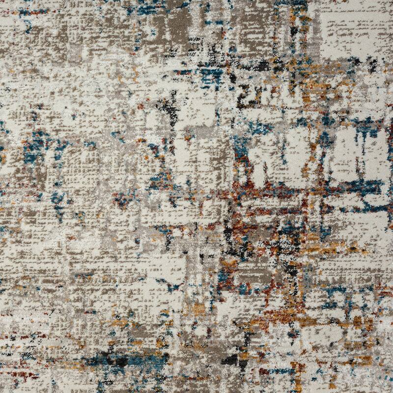 Distressed Abstract Area Rug - 2' x 6' Runner