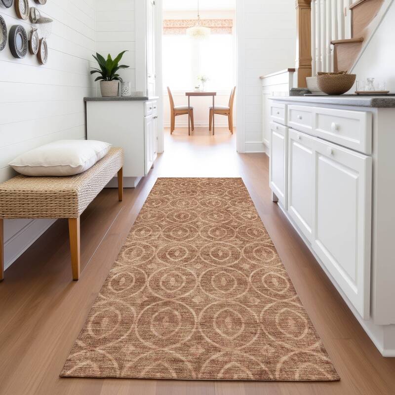 Premium Washable Super Soft Casual Contemporary Mayfield Rug - Terracotta - 2'3" x 7'6"
