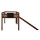 preview thumbnail 12 of 40, Modern and Playful Design Wood Loft Bed with Slide, Ladder and Chalkboard, Twin size