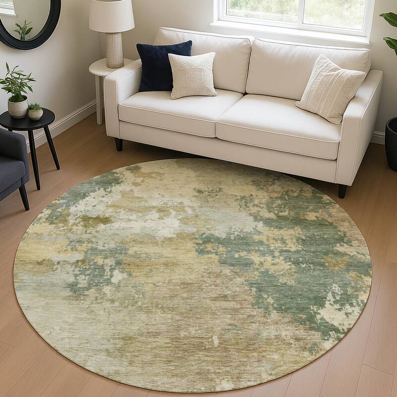 Machine Washable Indoor/ Outdoor Modern Contemporary Chantille Rug