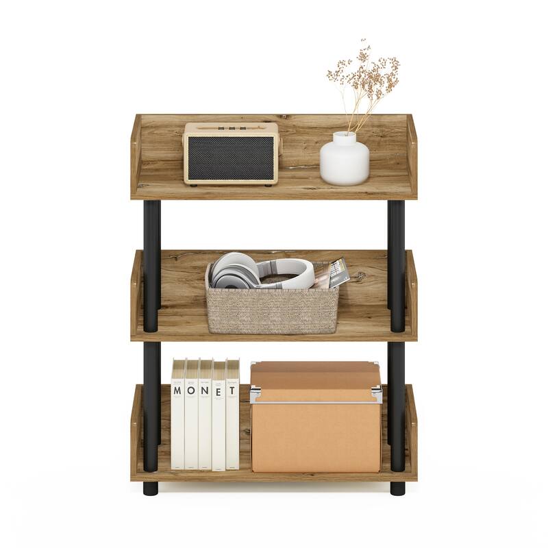 Furinno Turn-N-Tube 3-Tier Toolless Freestanding Multipurposes Display Rack, Espresso