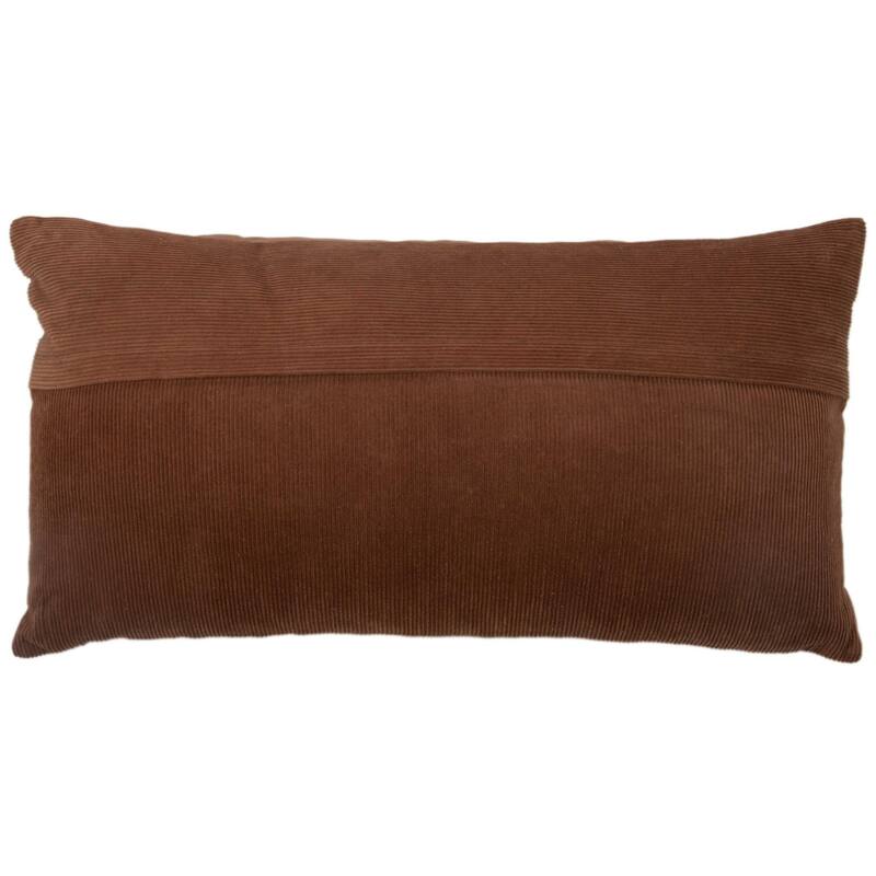 Rizzy Home Solid Modern Velvet Corduroy Throw Pillow - Polyester - Cocoa