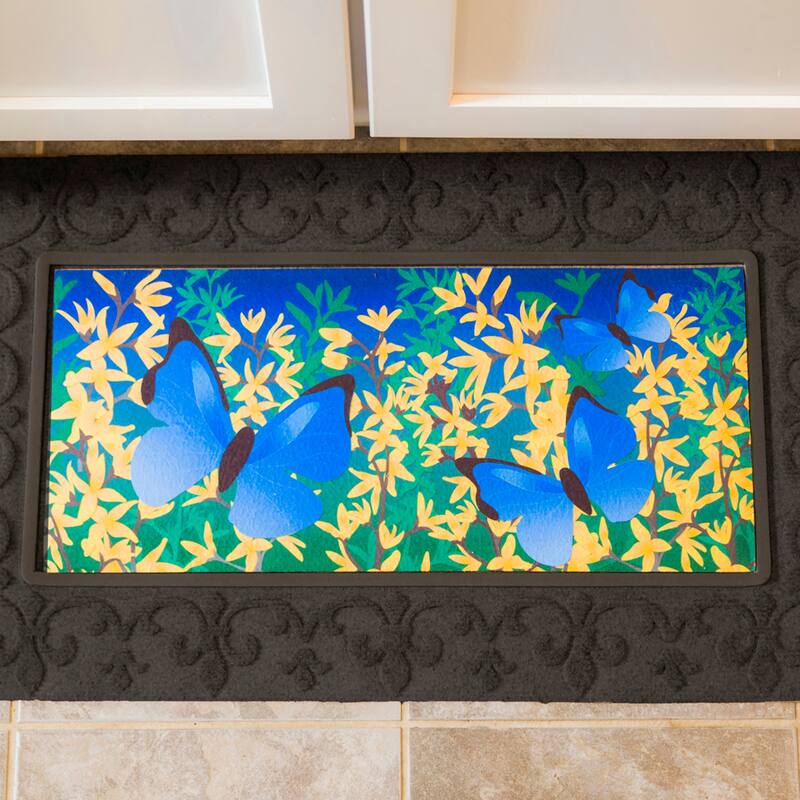 Embossed Fleur de Lis Sassafras Mat Tray