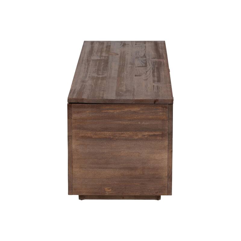 Alfonso Wood Storage Trunk with Hinged Lid - Rectangular Blanket Chest and Bedroom Bench with Spacious Interior