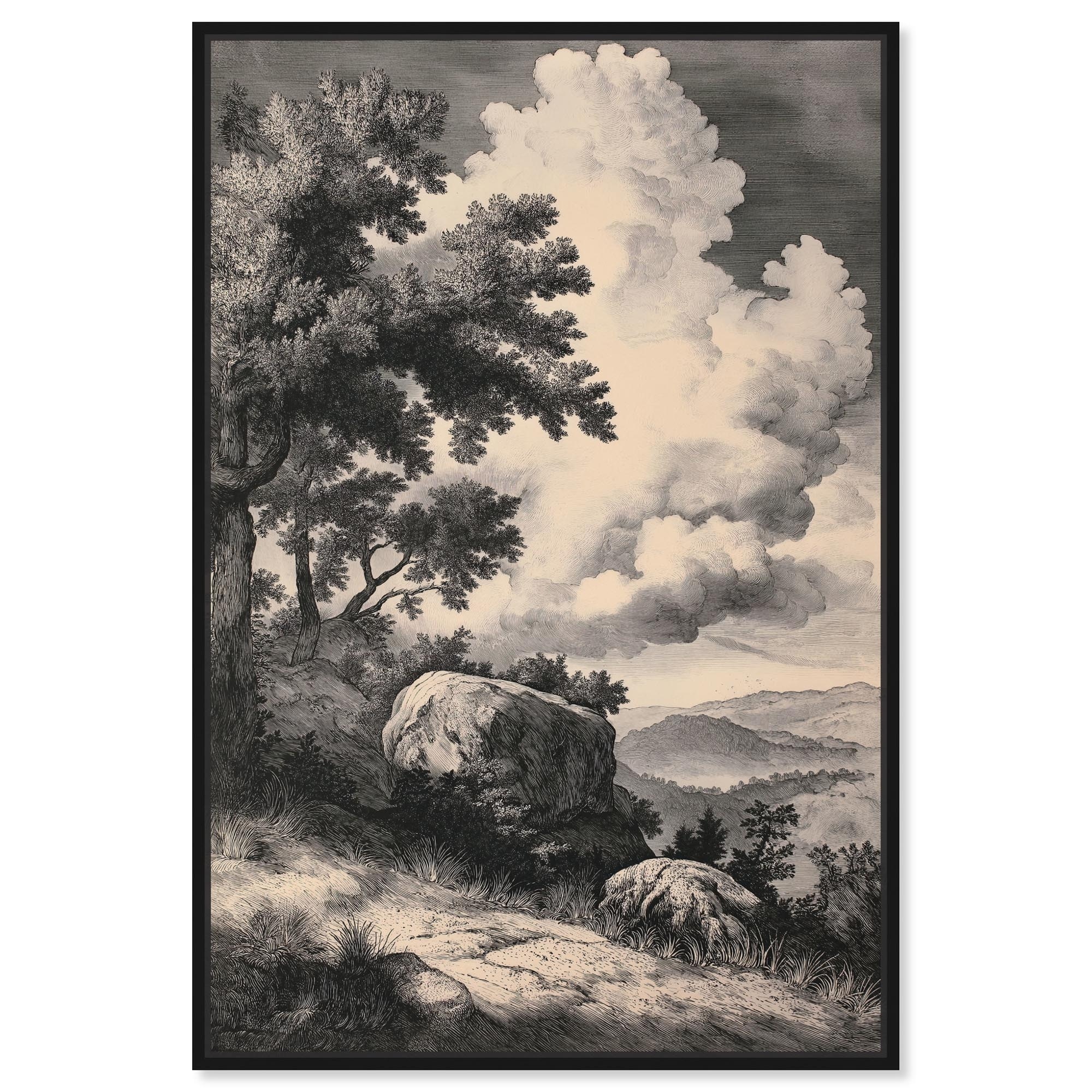 Chiaroscuro Cliffs Canvas by Art Remedy