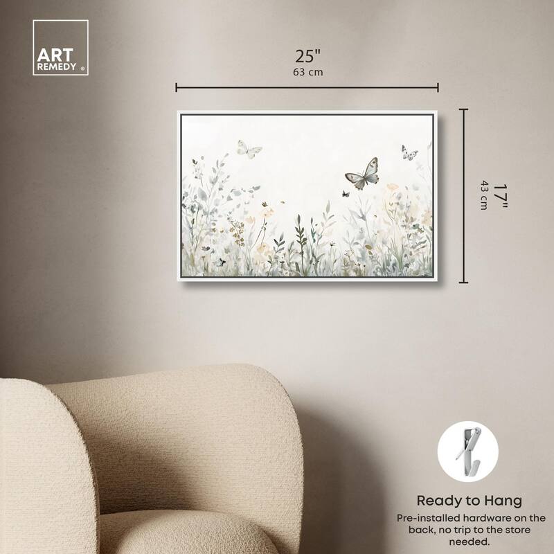 Butterfly Field Canvas by Art Remedy