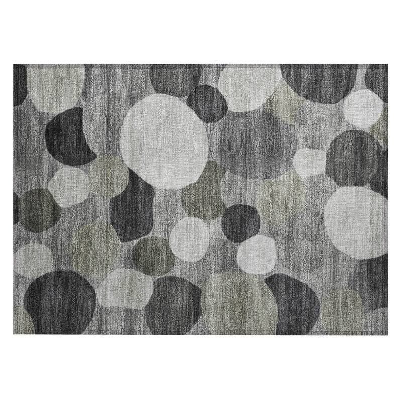 Machine Washable Indoor/ Outdoor Modern Circy Chantille Rug