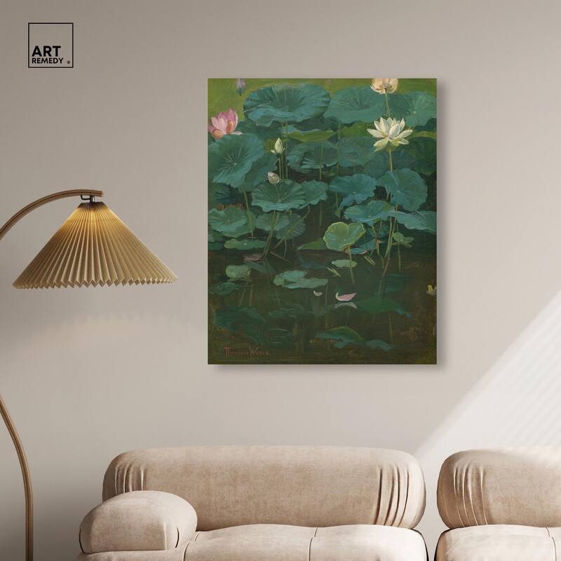 Theodore Wores Lotus Canvas by Art Remedy, Gallery Wrapped