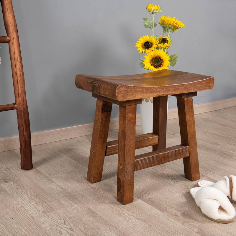 Home Soft Things Old Pine Wood Stool 20"x14"x18.5"H