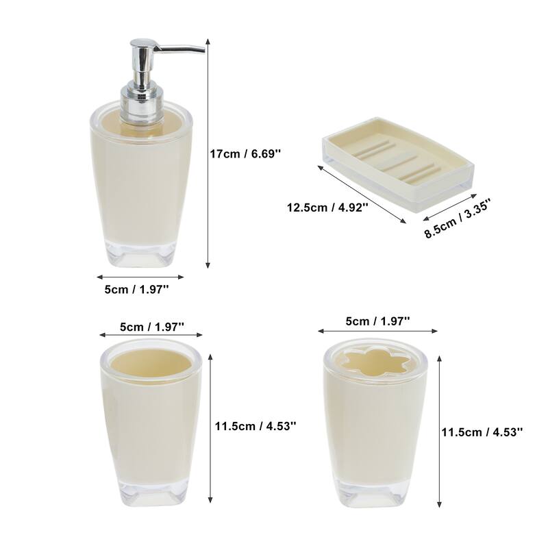 1 Set Reusable Bathroom Accessories Set for Bathroom Vanities - Beige