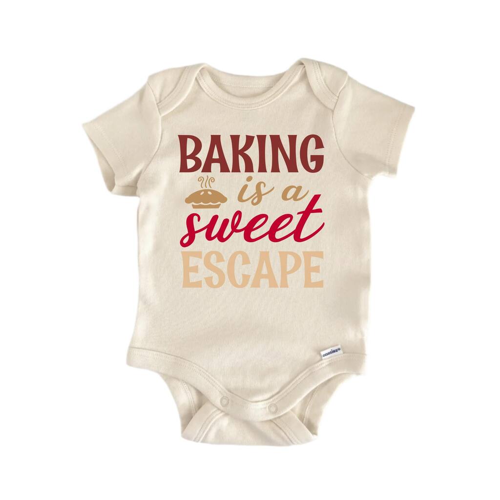 Baking Is A Sweet Escape - Baby Boy Girl Clothes Bodysuit Funny Cute