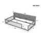 preview thumbnail 30 of 34, Wood Twin XL Size Floor Bed with Storage Cabinets and USB Ports, Solid Wood Bedframe w/Fence, No Box Spring Needed