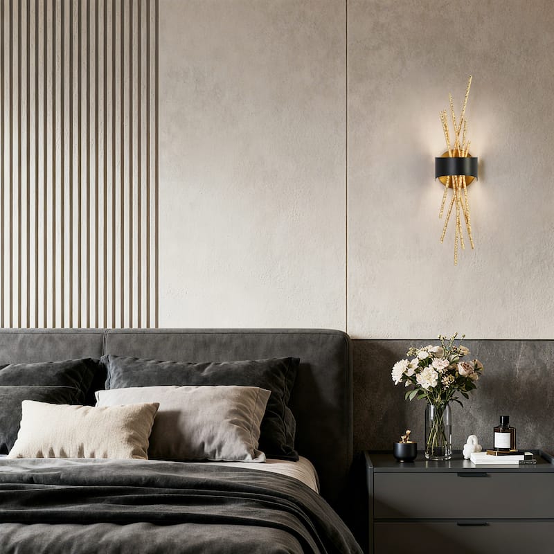 Modern Gold LED Wall Sconce Contemporary Branch Design Vanity Light - W5.1" x H21.7" x D3.7"