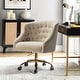preview thumbnail 78 of 109, Modern Velvet Tufted Office Chair with Gold Metal Base by HULALA HOME