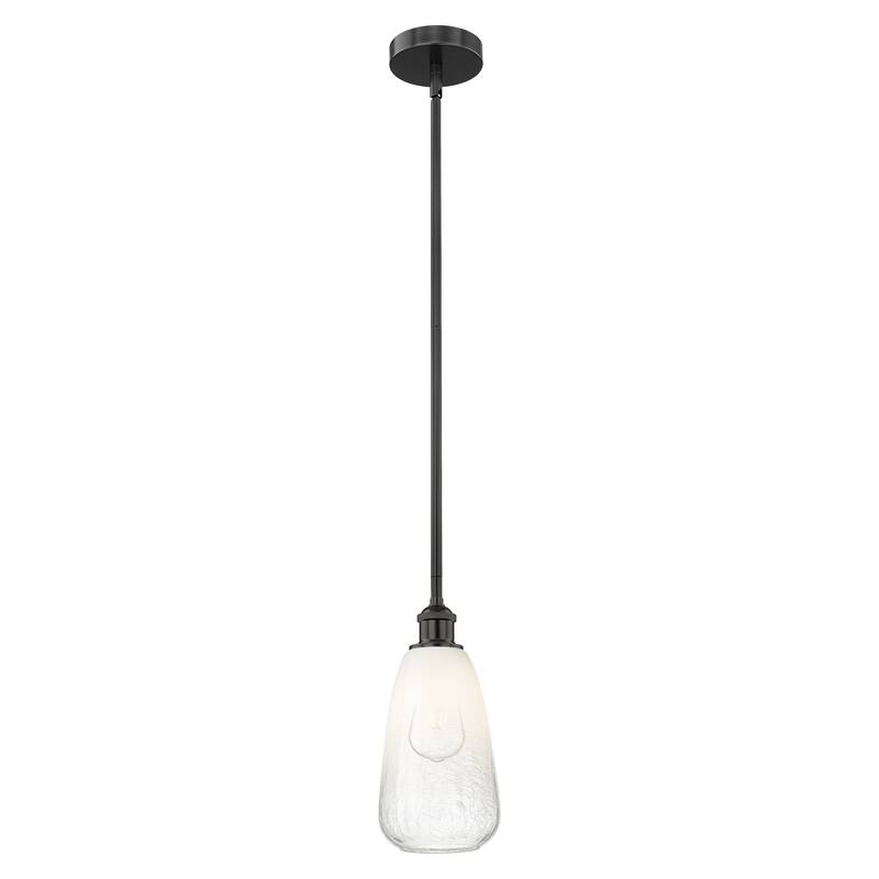 Innovations Lighting Endless Possibilities Edison - Brookhaven Almond - 1 Light 6" Stem Hung Mini Pendant - Matte Black/Opal