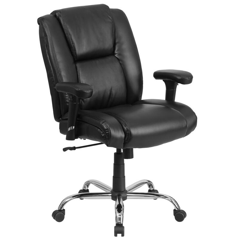 Big & Tall 400 lb. Rated LeatherSoft Chair w/Chrome Base & Adjustable Arms