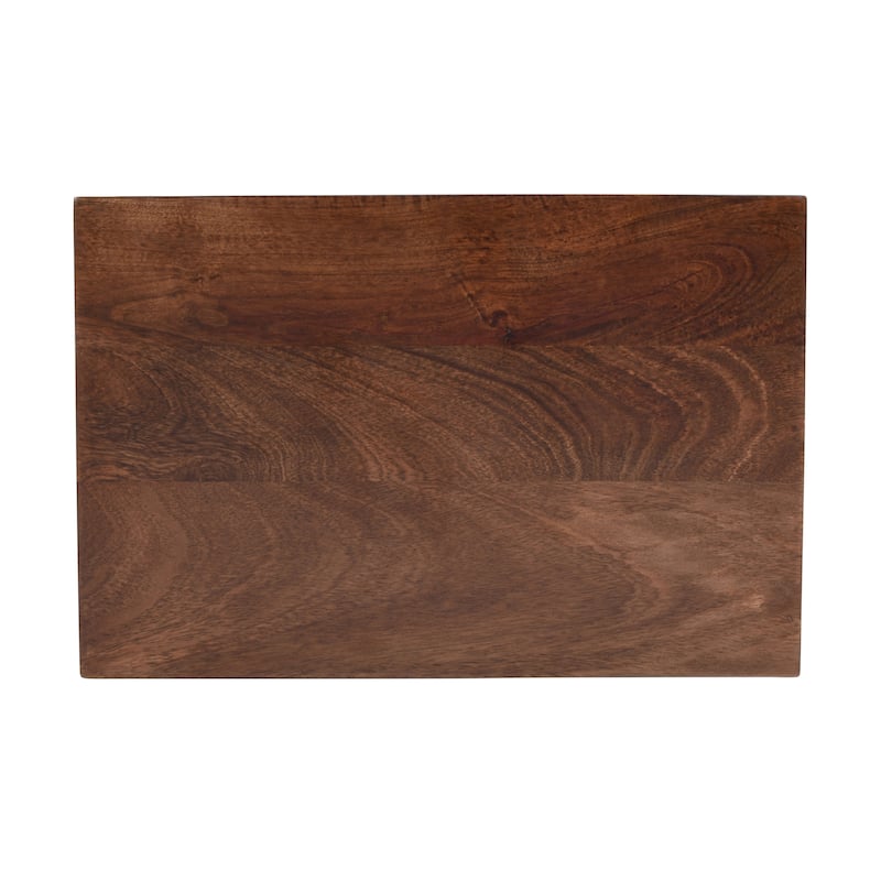 Roomfitters Solid Wood Nightstand, Modern End Table Bedside Storage Cabinet with Drawer and Minimalist Cutout Handles, Walnut