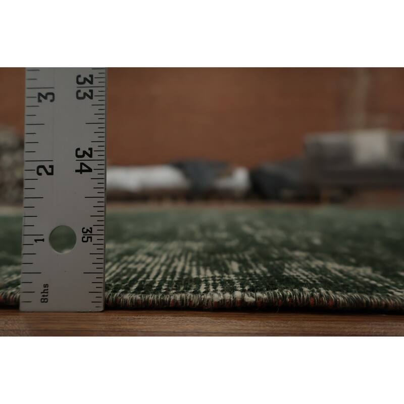 Hand Knotted Oriental 100% Wool Carpet Transitional Abstract Green Anatolian Area Rug - 6' 9'' X 4' 7''