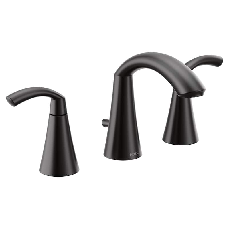 Moen TV6173 Glyde 1.2 GPM Widespread Bathroom Faucet with Rough-in - Matte Black
