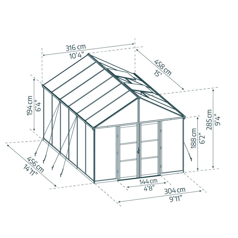 Canopia Aria 10 ft. Black / Clear Greenhouse Kit