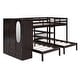 preview thumbnail 6 of 10, Minimalist Design Full-Over-Twin-Twin Bunk Bed with 3 drawers,Shelves, Wardrobe and Mirror,Store Books,Display Decorations
