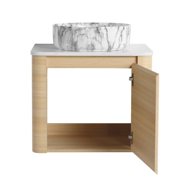 Bathroom Vanity With Sink In 24/30 Inch, Floating Bathroom Vanity With Soft Close Door