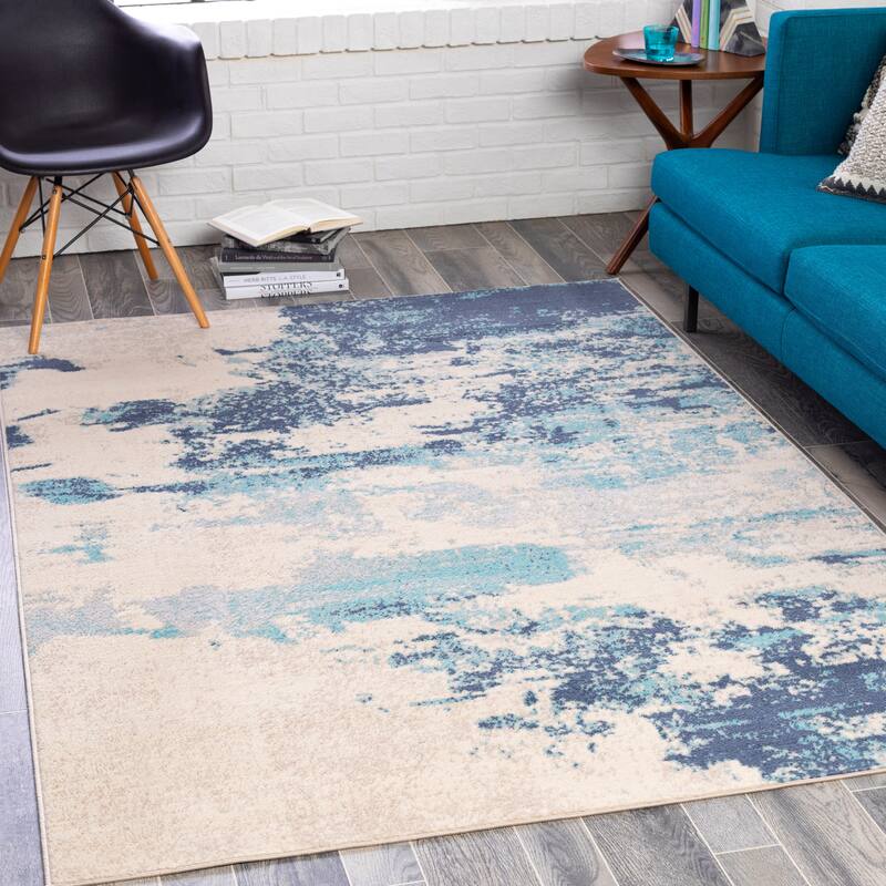 Artistic Weavers Paco Industrial Abstract Area Rug - 6'7" x 9' - Aqua