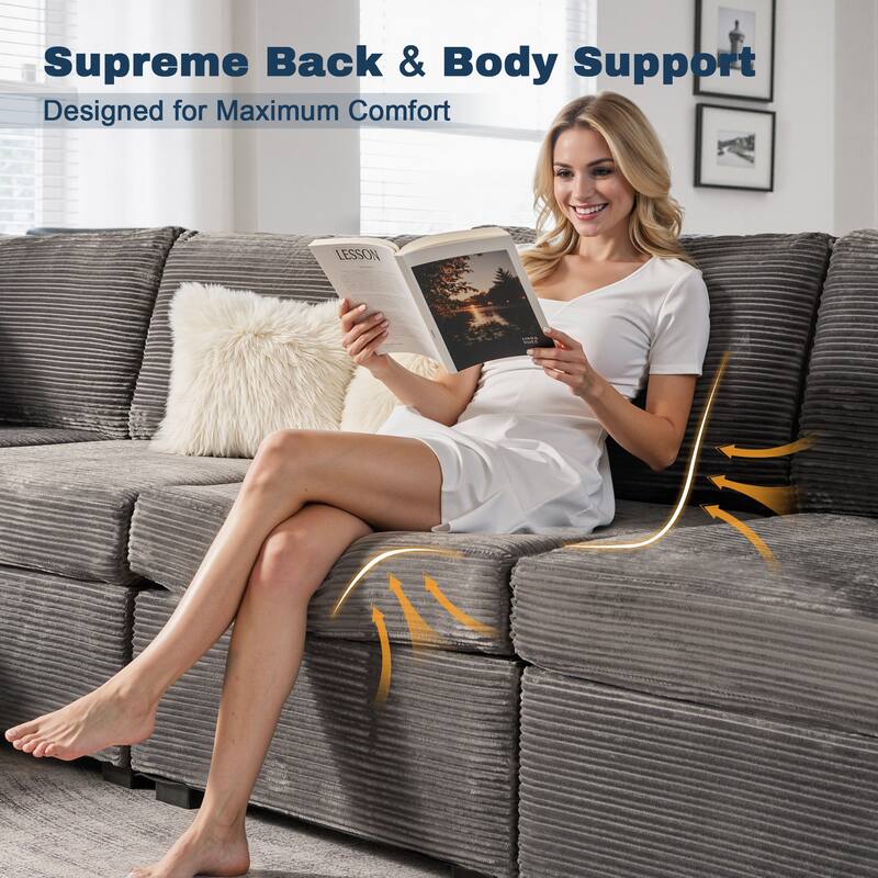 XIZZI Modular Sectional Sofa Chaise Couch with Ottoman